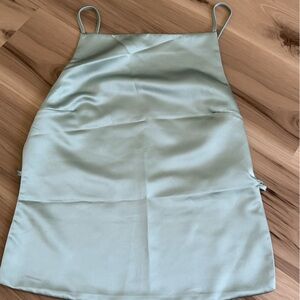 Zara Mint Green Satin Top